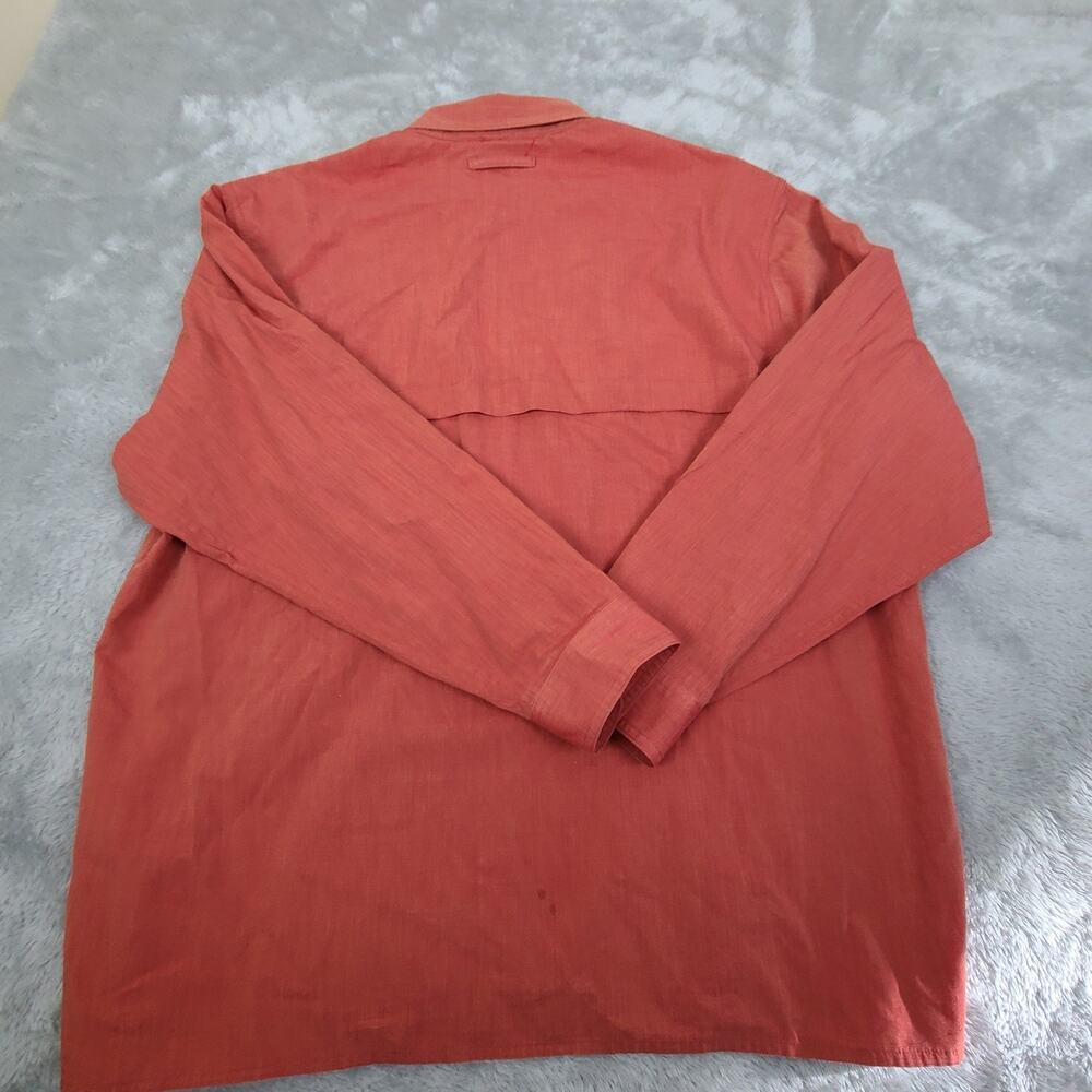 Orvis Nylon Blend Long Sleeve Solid Double Pocket Button Down Shirt Men's Large - Picture 11 of 11